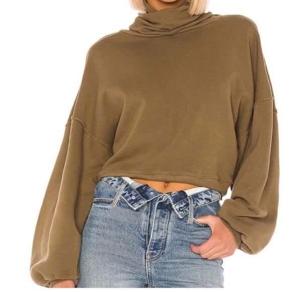 Agolde Balloon Sleeve Turtleneck Sweatshirt - Picture 2 of 6